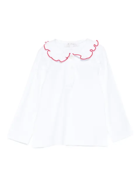 Mariella Ferrari ruffled-collar T-shirt