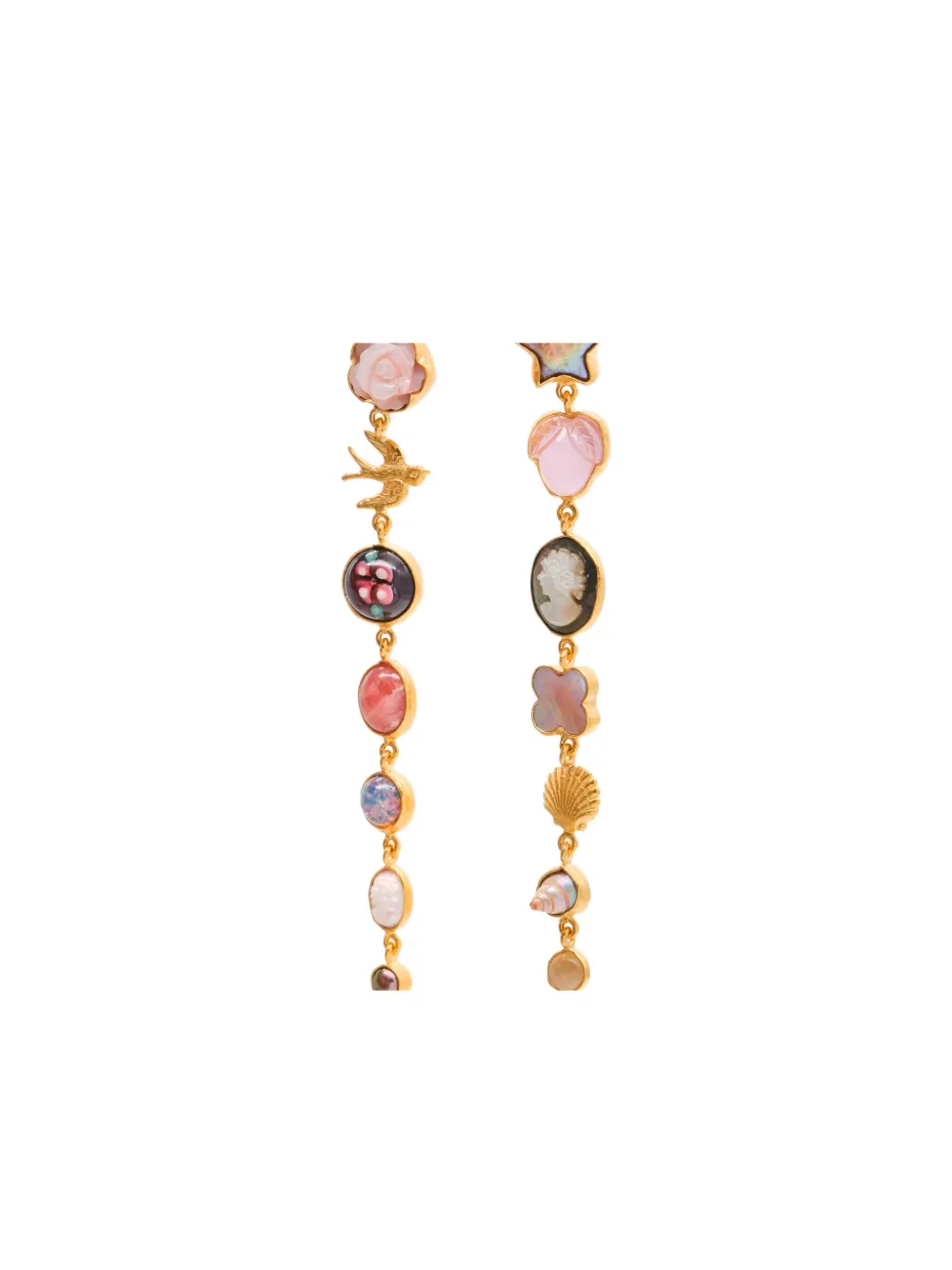 Grainne Morton multiple-stone drop earrings - Goud