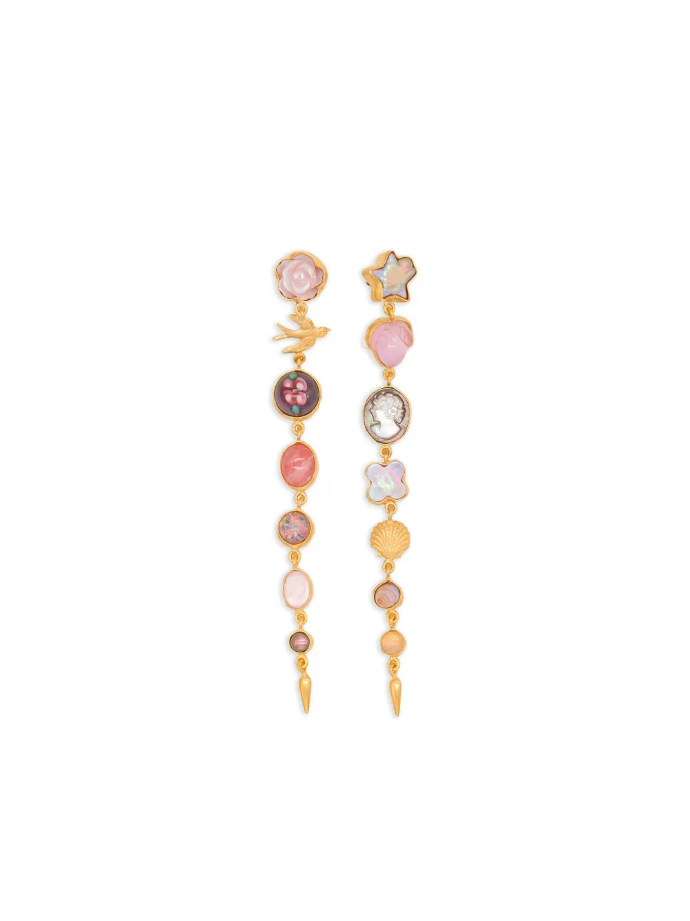 Grainne Morton multiple-stone drop earrings - ゴールドトーン Grainne Morton multiple-stone drop earrings - ゴールドトーン