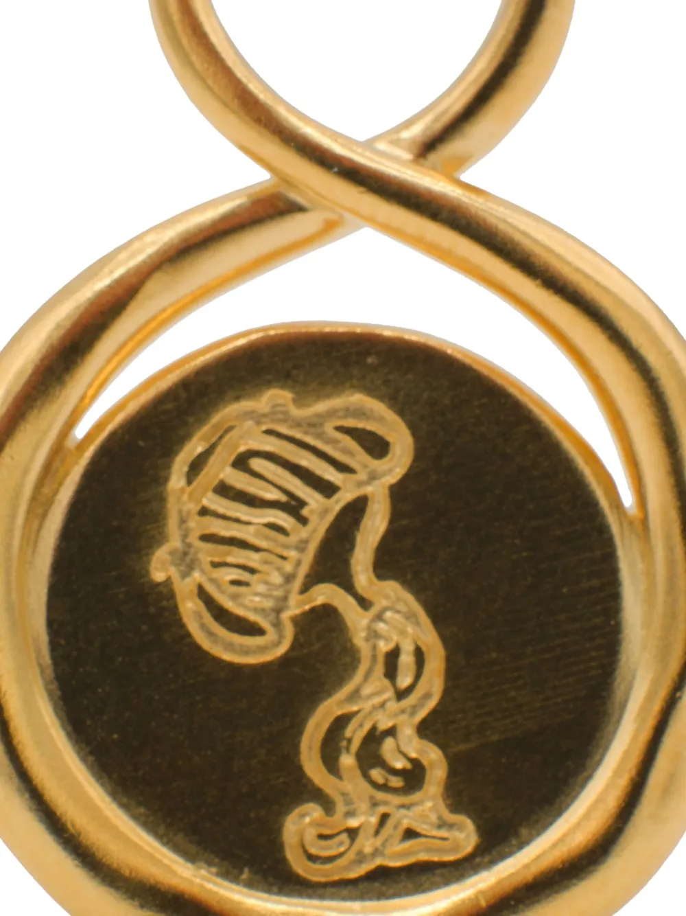 Lah Paris Infinity-design Aquarius-engraving Pendant In Gold