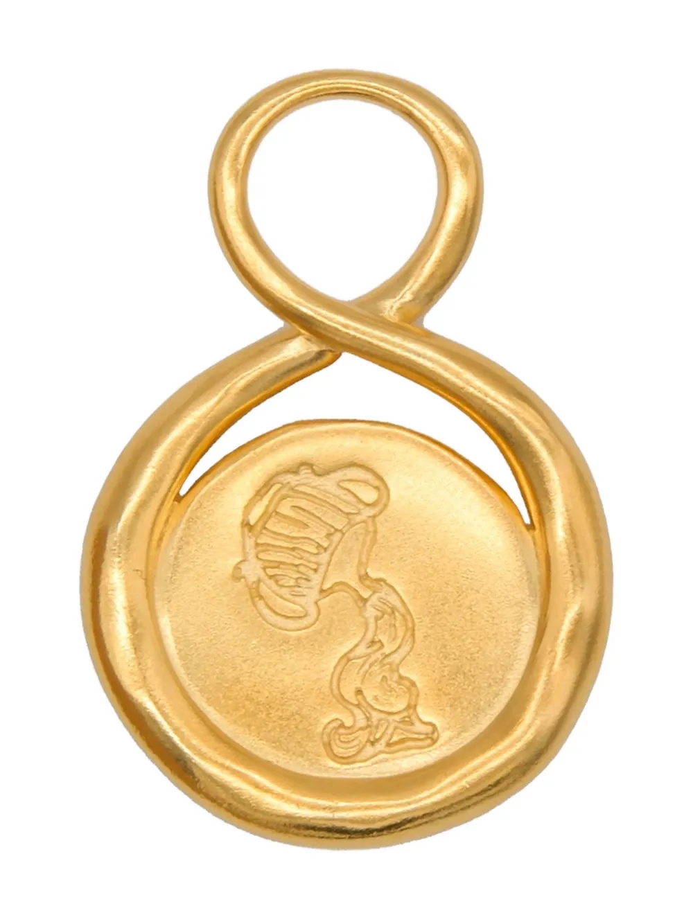 Lah Paris Infinity-design Aquarius-engraving Pendant In Gold