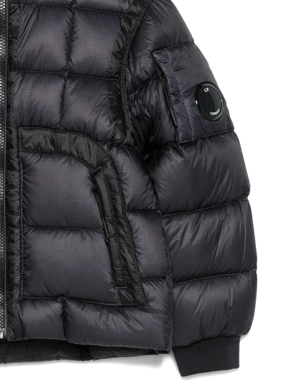 C.p. Company Hooded Padded Jacket In Black