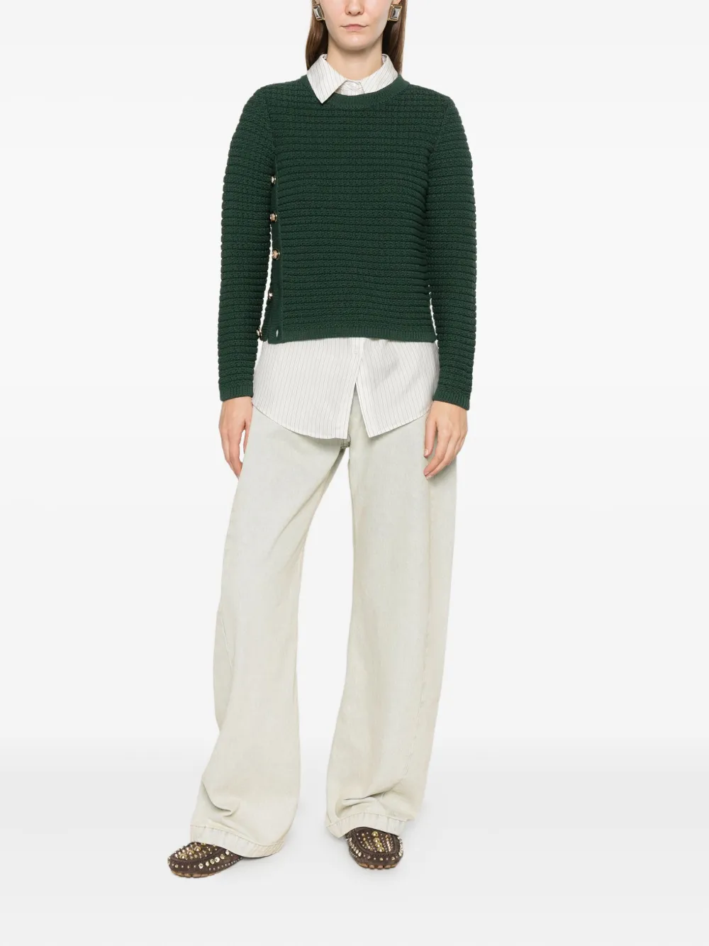 Ba&Sh button-detail round-neck sweater | Knitted Sweaters | Image 2
