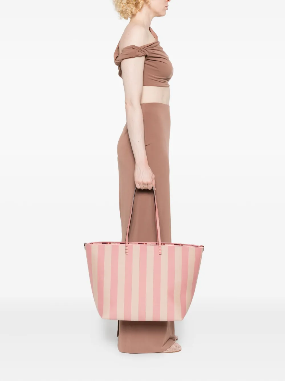 FENDI Gestreepte shopper - Roze