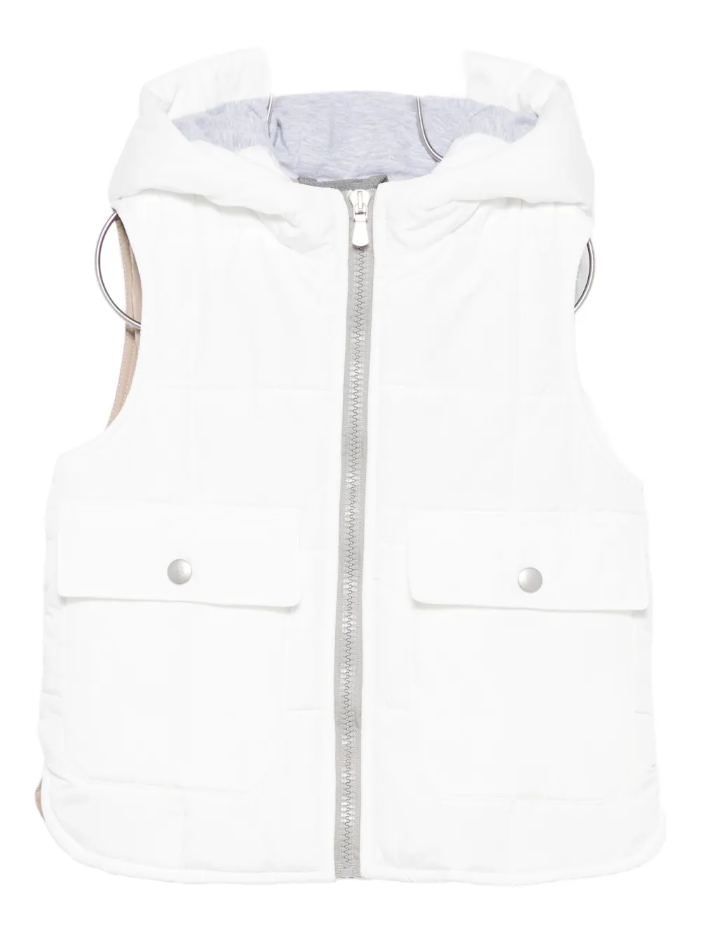 Eleventy Kids hooded gilet | White | Image 1