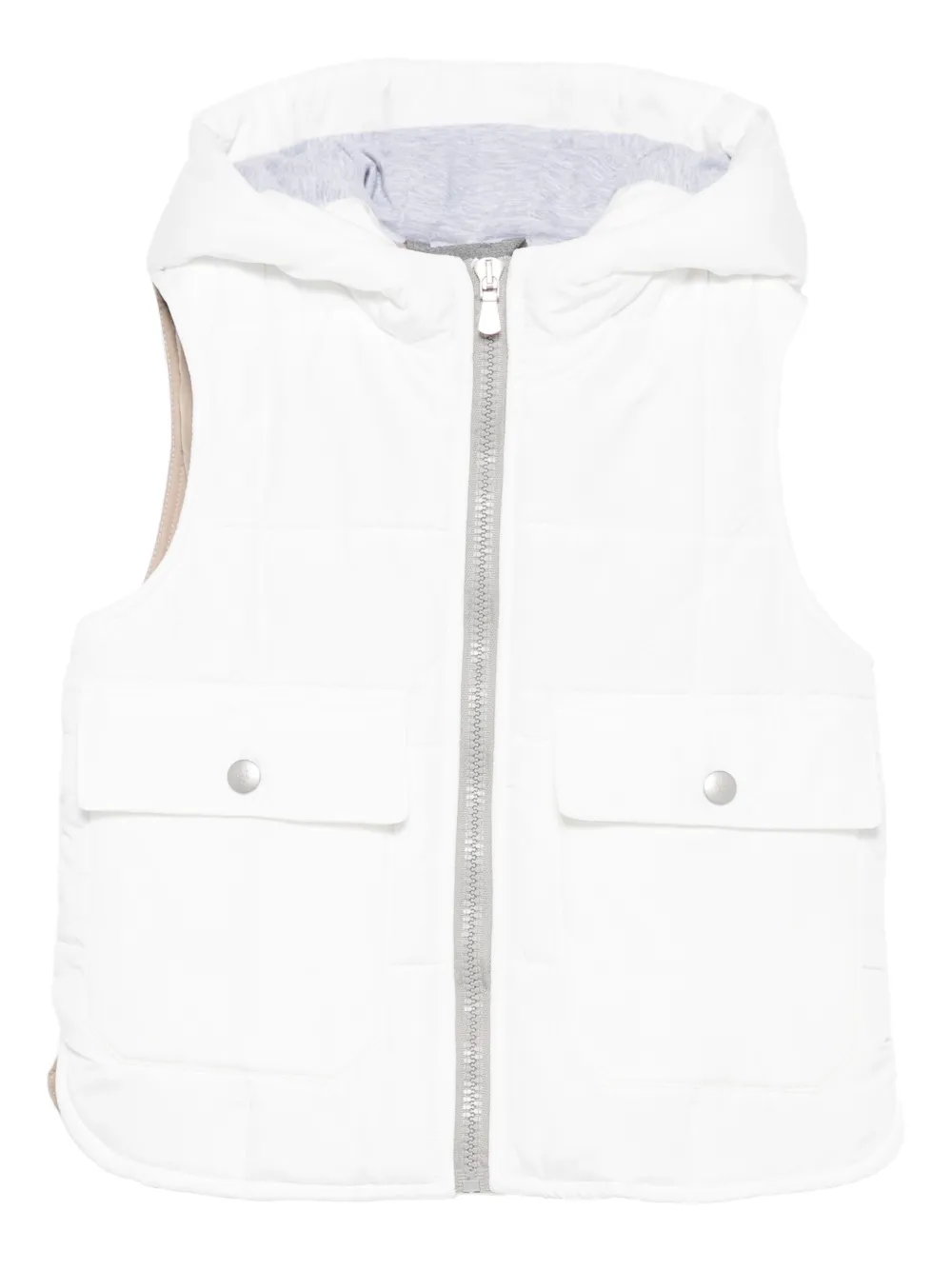 Eleventy Kids hooded gilet | White | Image 1