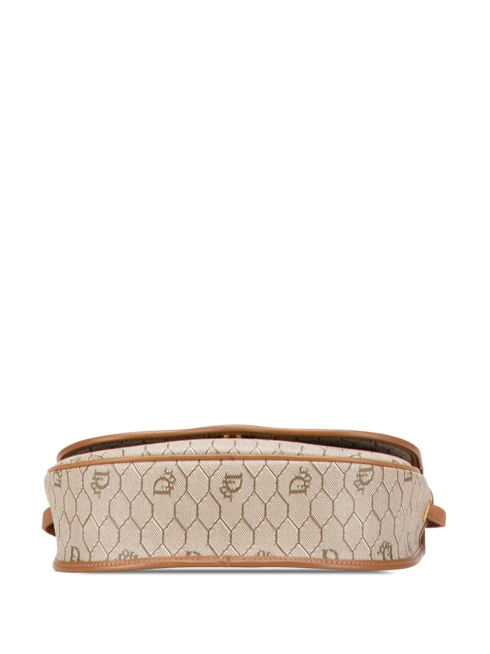 Pre-owned Dior 20th Century Honeycomb Coated Canvas Crossbody Bag In Brown