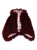 Missoni Kids faux-fur hodded jacket - Red