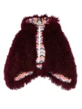 Missoni Kids faux-fur hodded jacket - Red