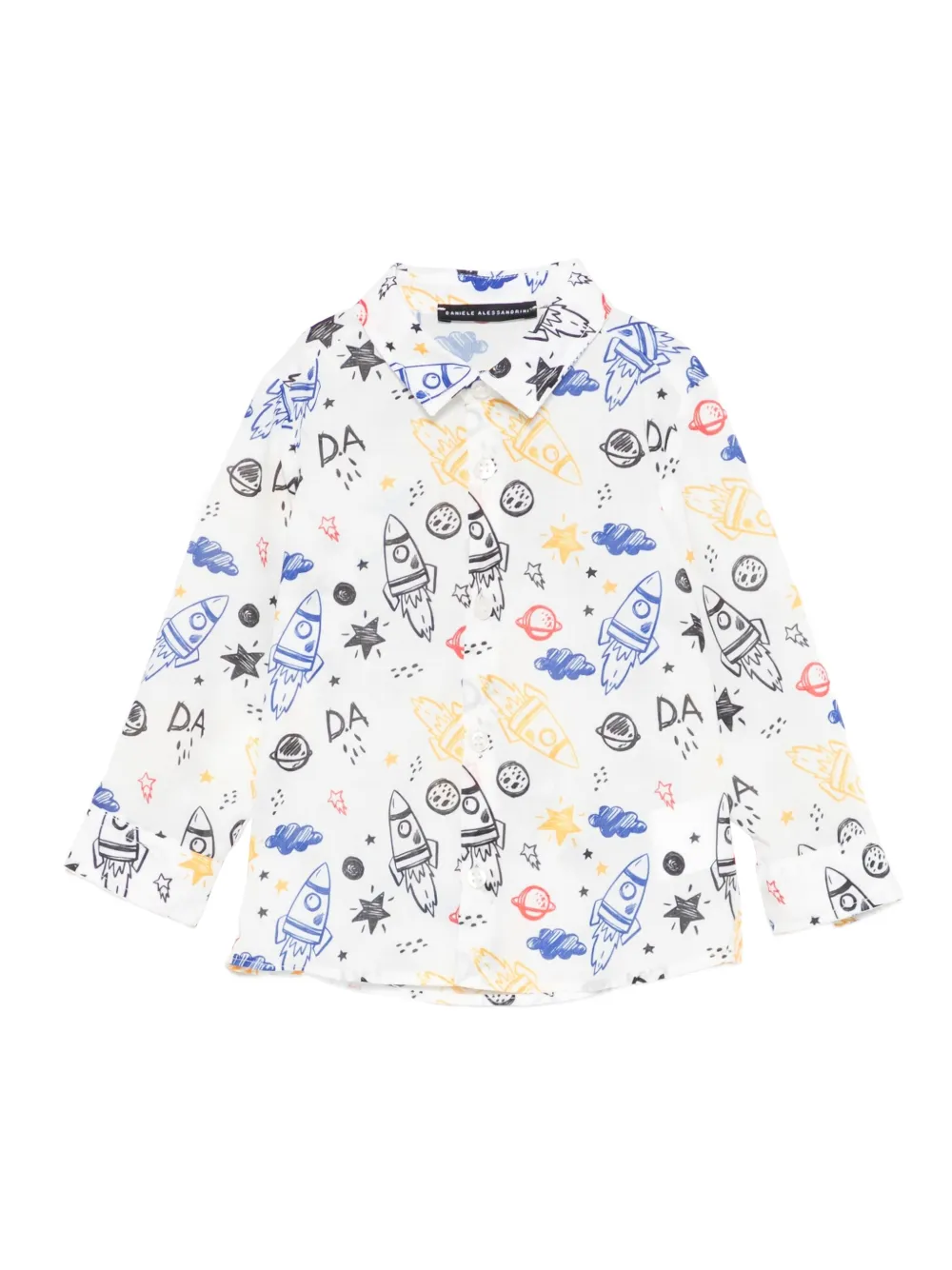 Daniele Alessandrini Kids rocket-print shirt | White | Image 1