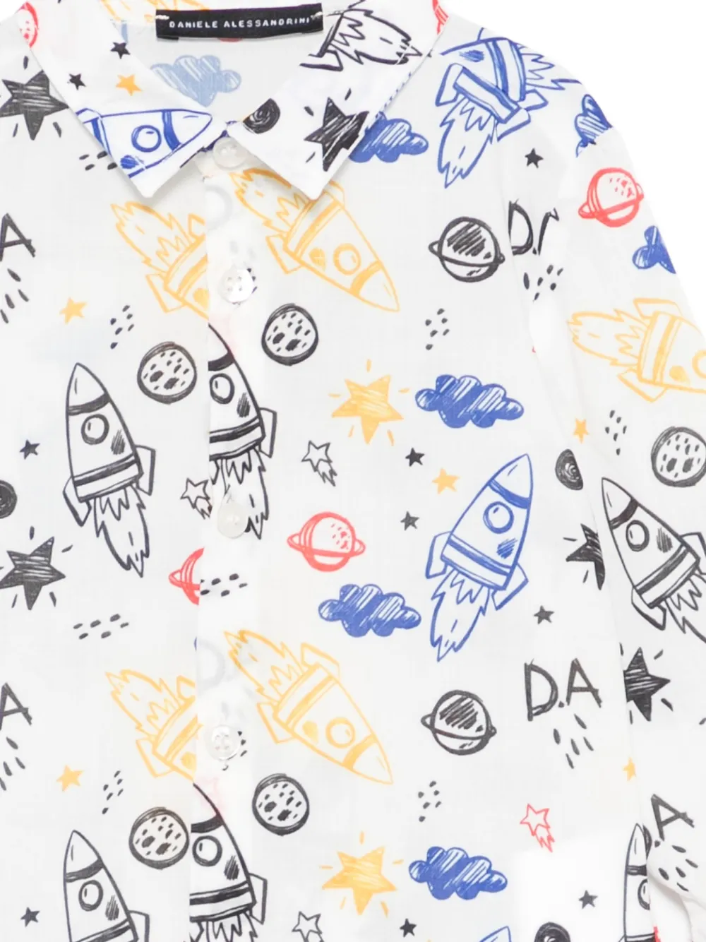 Daniele Alessandrini Rocket-print Shirt In White