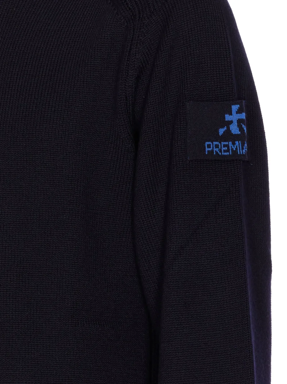 Premiata Crewneck Sweater With Long Sleeves And Elbow Patches In Black