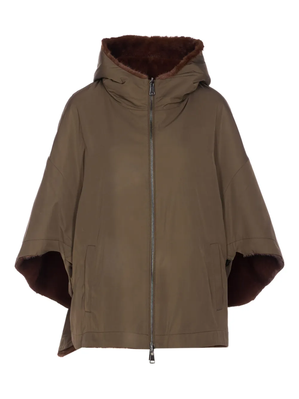 LOU ANDREA hooded zip-front faux-fur jacket - グリーン LOU ANDREA hooded zip-front faux-fur jacket - グリーン
