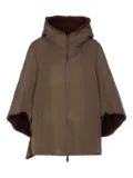 LOU ANDREA hooded zip-front faux-fur jacket - Green