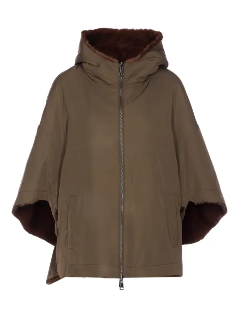 LOU ANDREA hooded zip-front faux-fur jacket