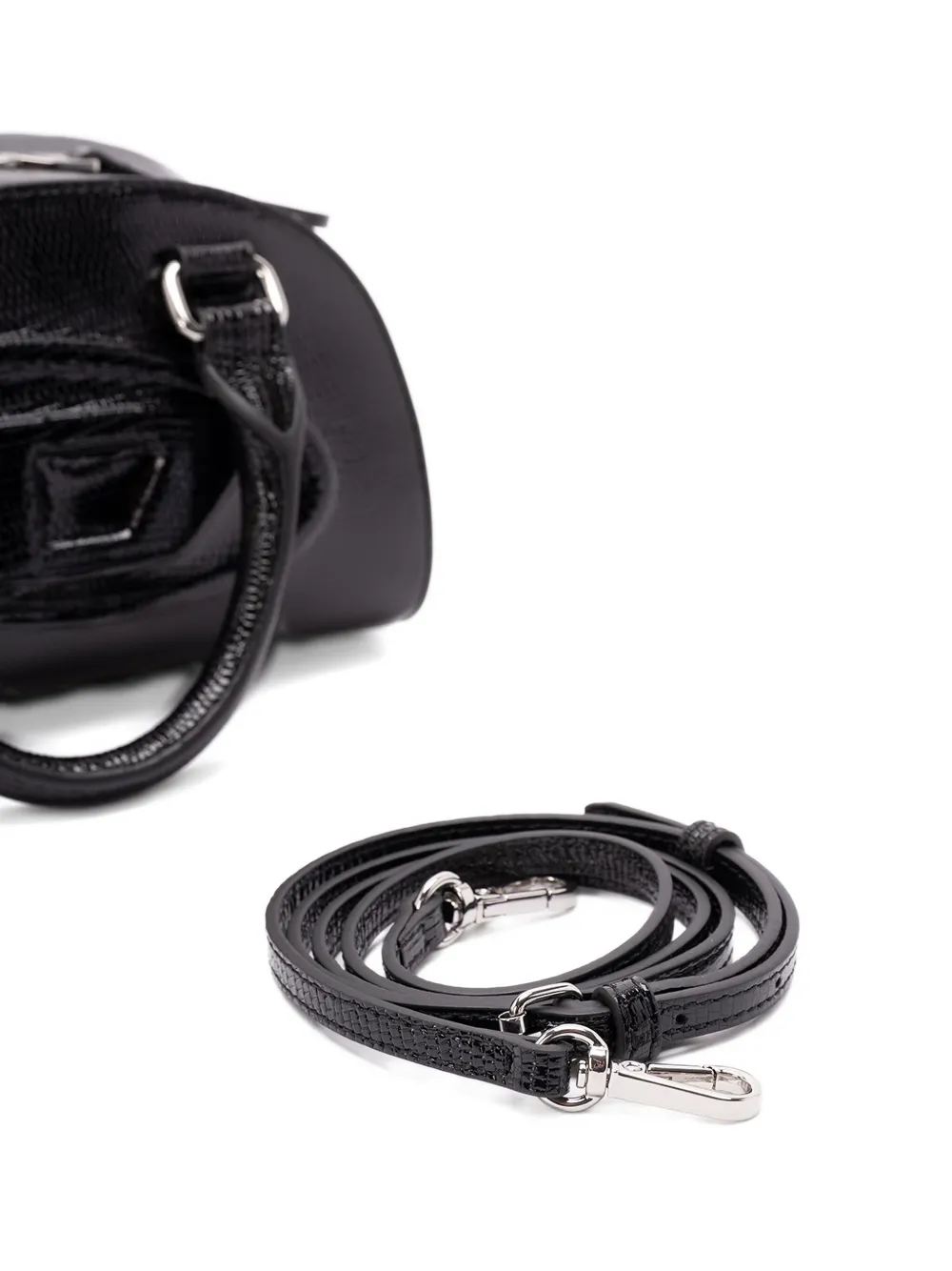 Diesel Womens T8013 1dr Dome Leather Cross-body Bag In Black