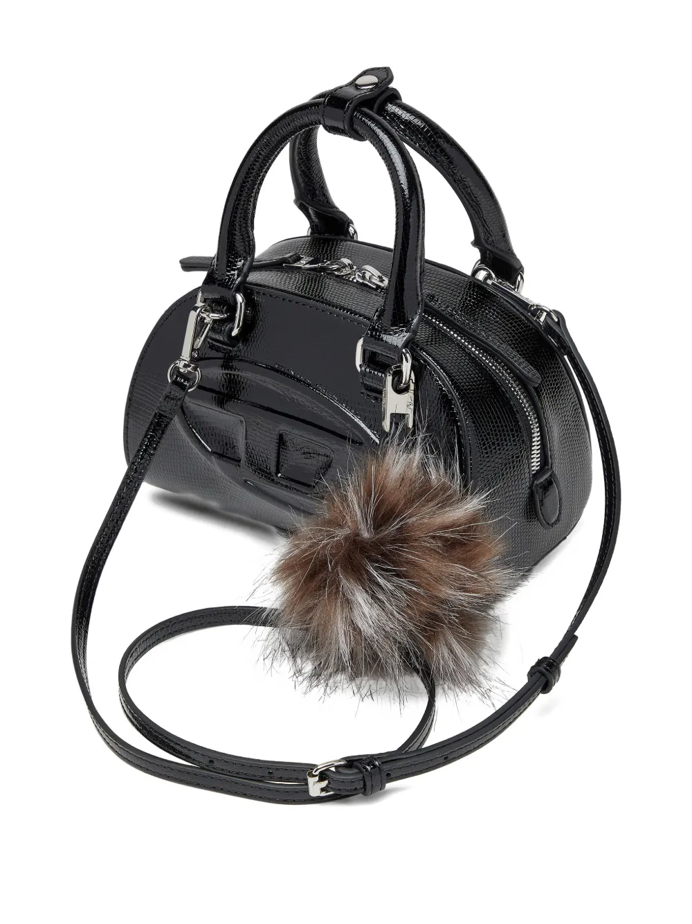 Diesel Dome boekentas met logo-reliëf Zwart