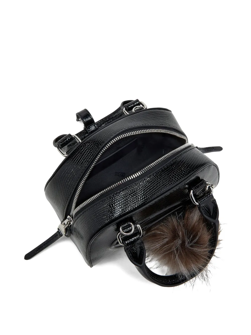 Diesel Dome boekentas met logo-reliëf Zwart