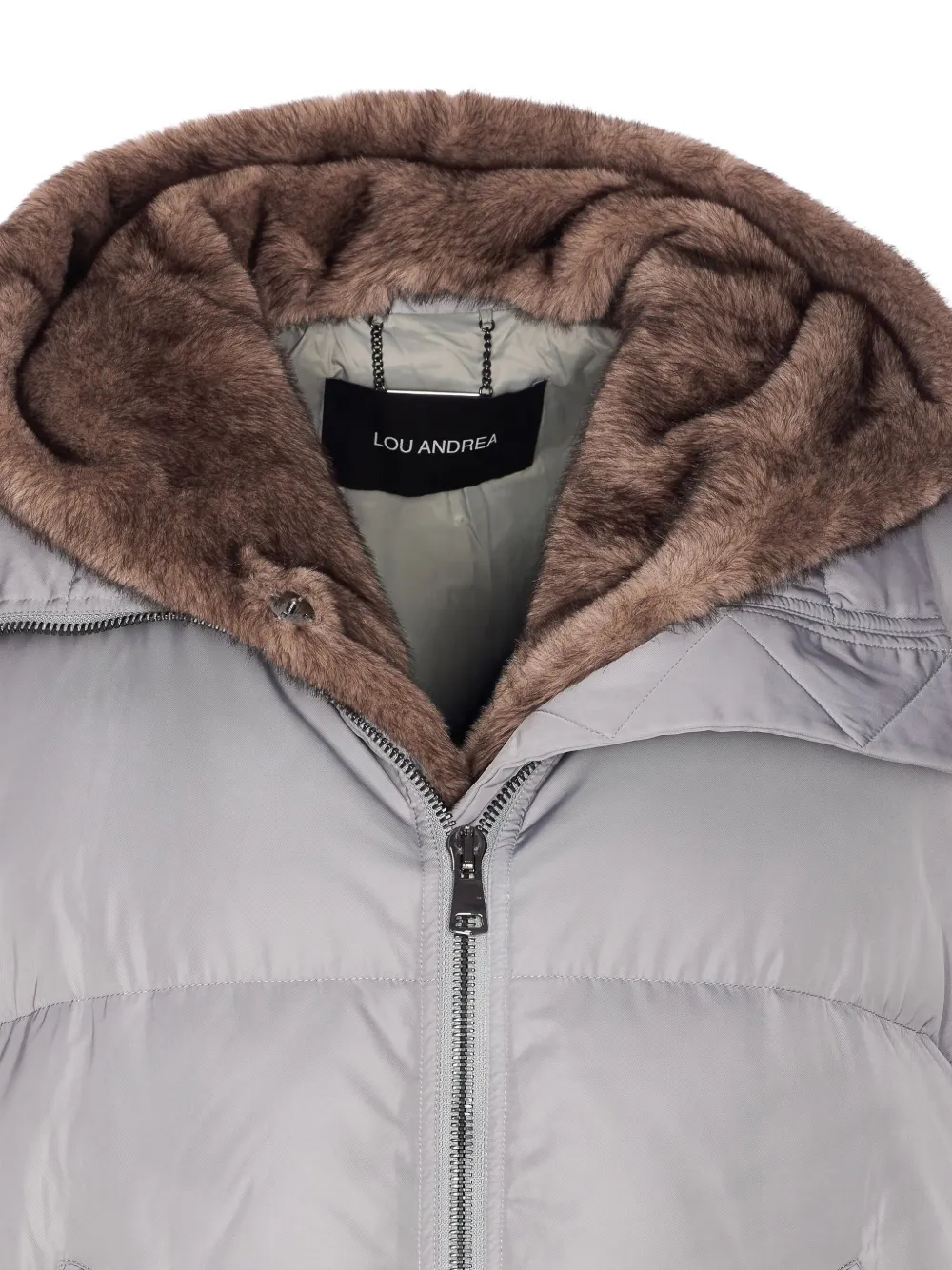 LOU ANDREA Parka met imitatiebont Grijs