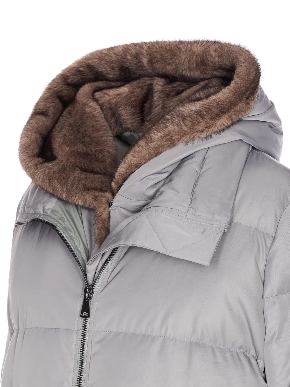 LOU ANDREA Parka met imitatiebont Grijs