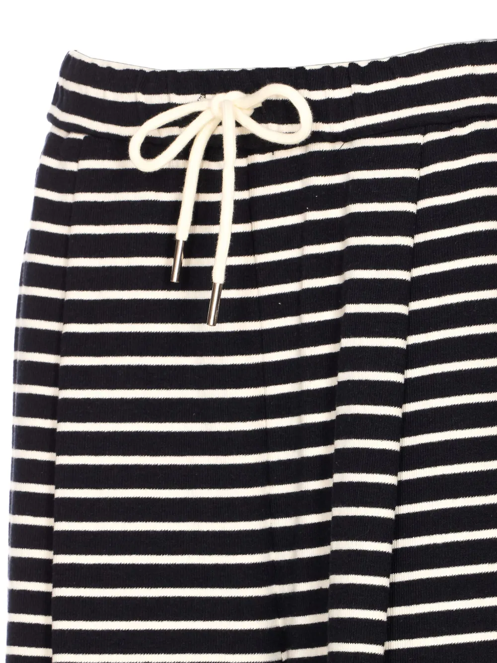 Ele Striped-pattern Elastic-waistband Trousers In Black
