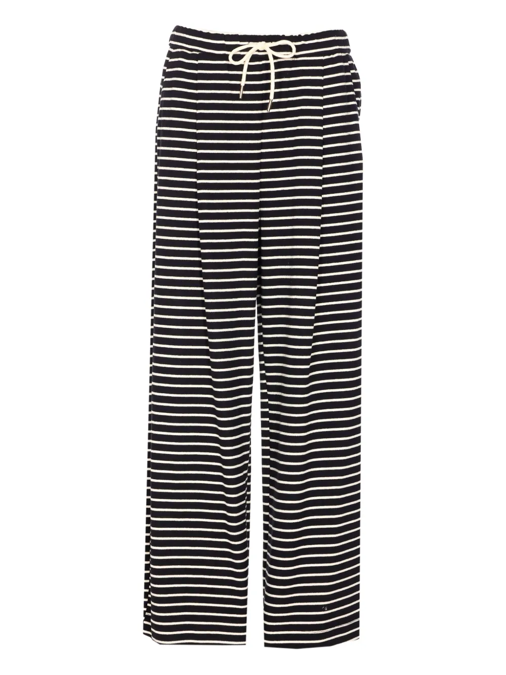 Ele striped-pattern elastic-waistband trousers | Black | Image 1