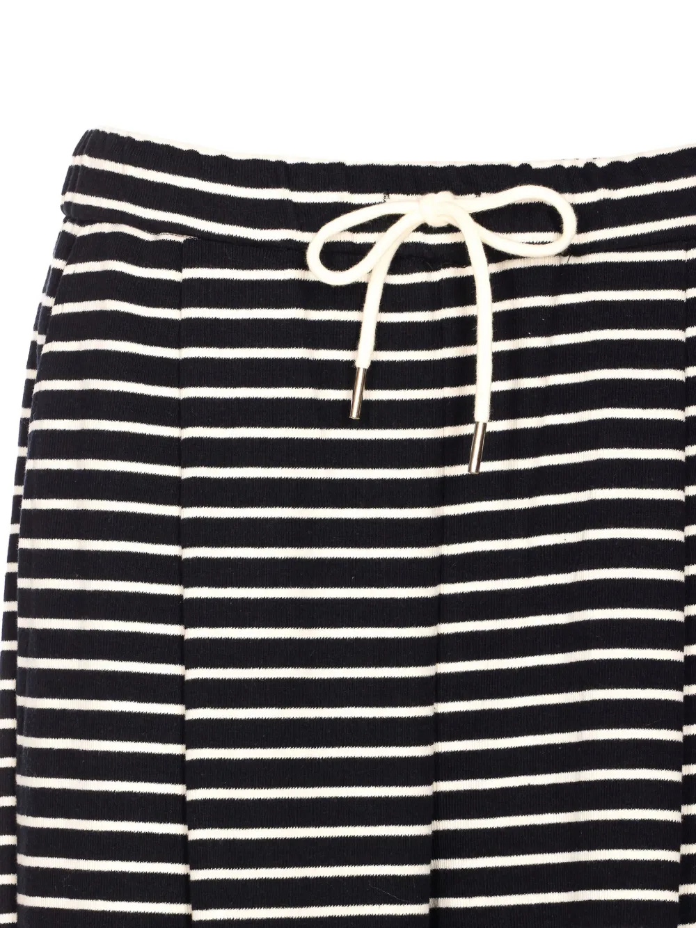  Ele Striped-pattern Elastic-waistband Trousers - Black 