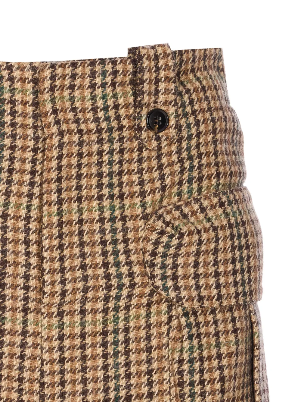 Ele Houndstooth-pattern Side-pocket Mini Skirt In Brown