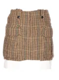 Ele houndstooth-pattern side-pocket mini skirt - Brown