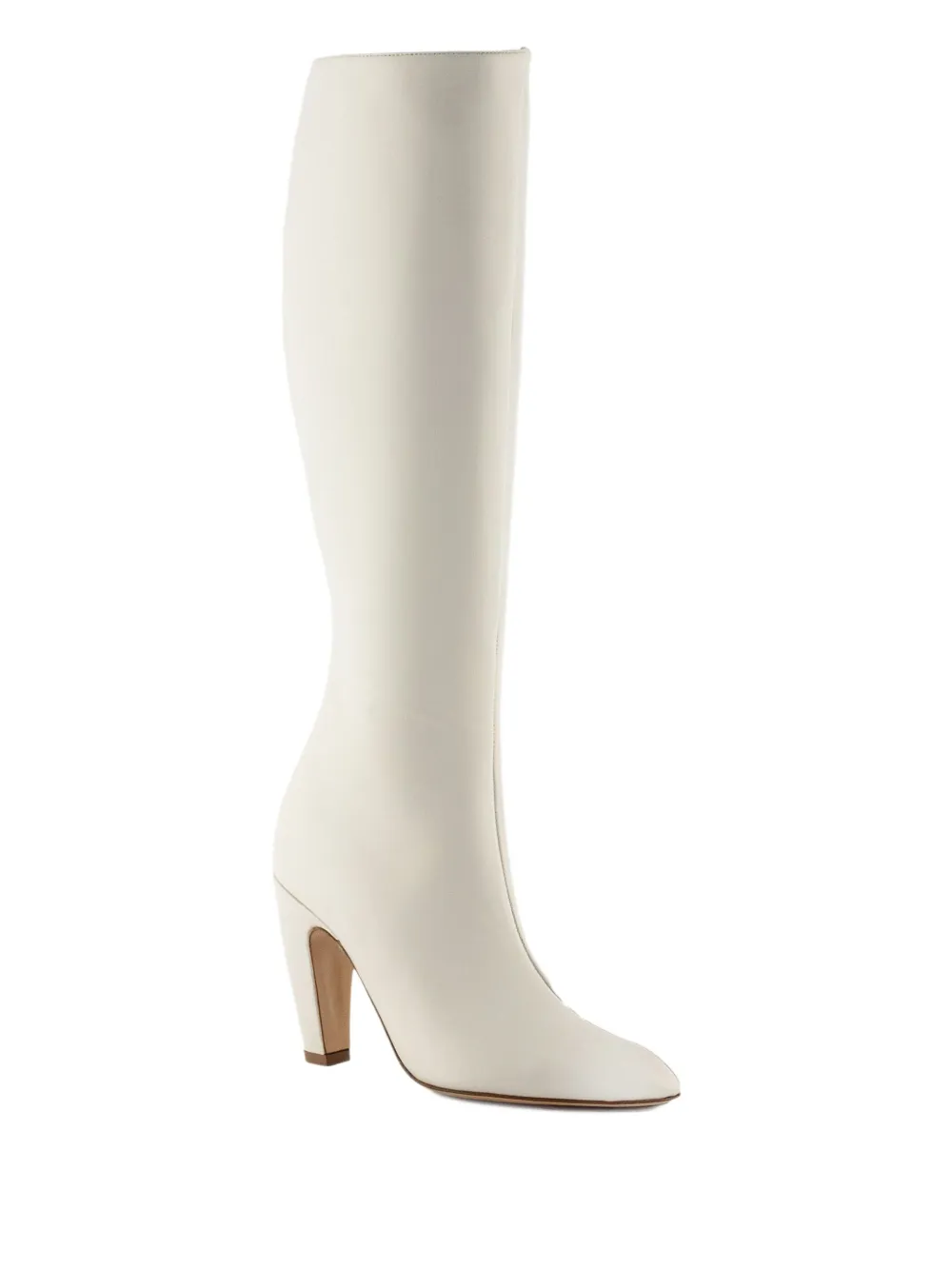 GIABORGHINI 80mm Thelma leather side-zip knee-high boots White