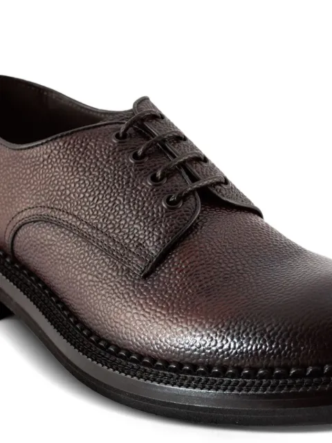 Green George hammered-leather lace-up derby shoes