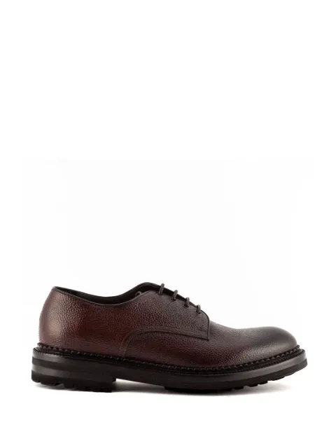 Green George hammered-leather lace-up derby shoes