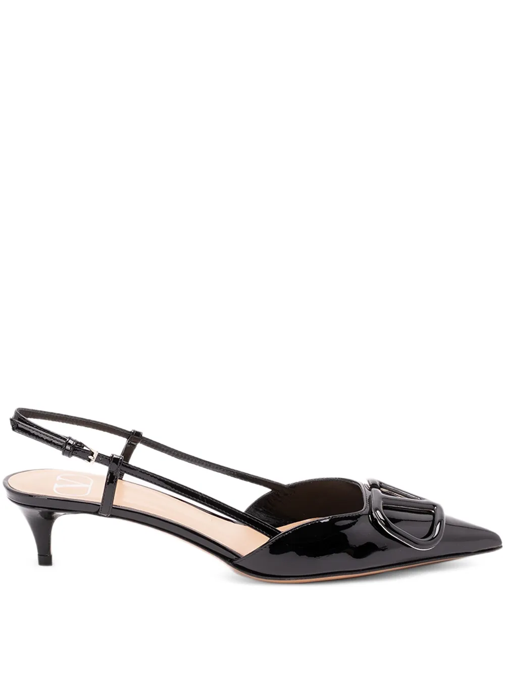 Valentino Garavani Vlogo Signature slingback pumps - ブラック Valentino Garavani Vlogo Signature slingback pumps - ブラック