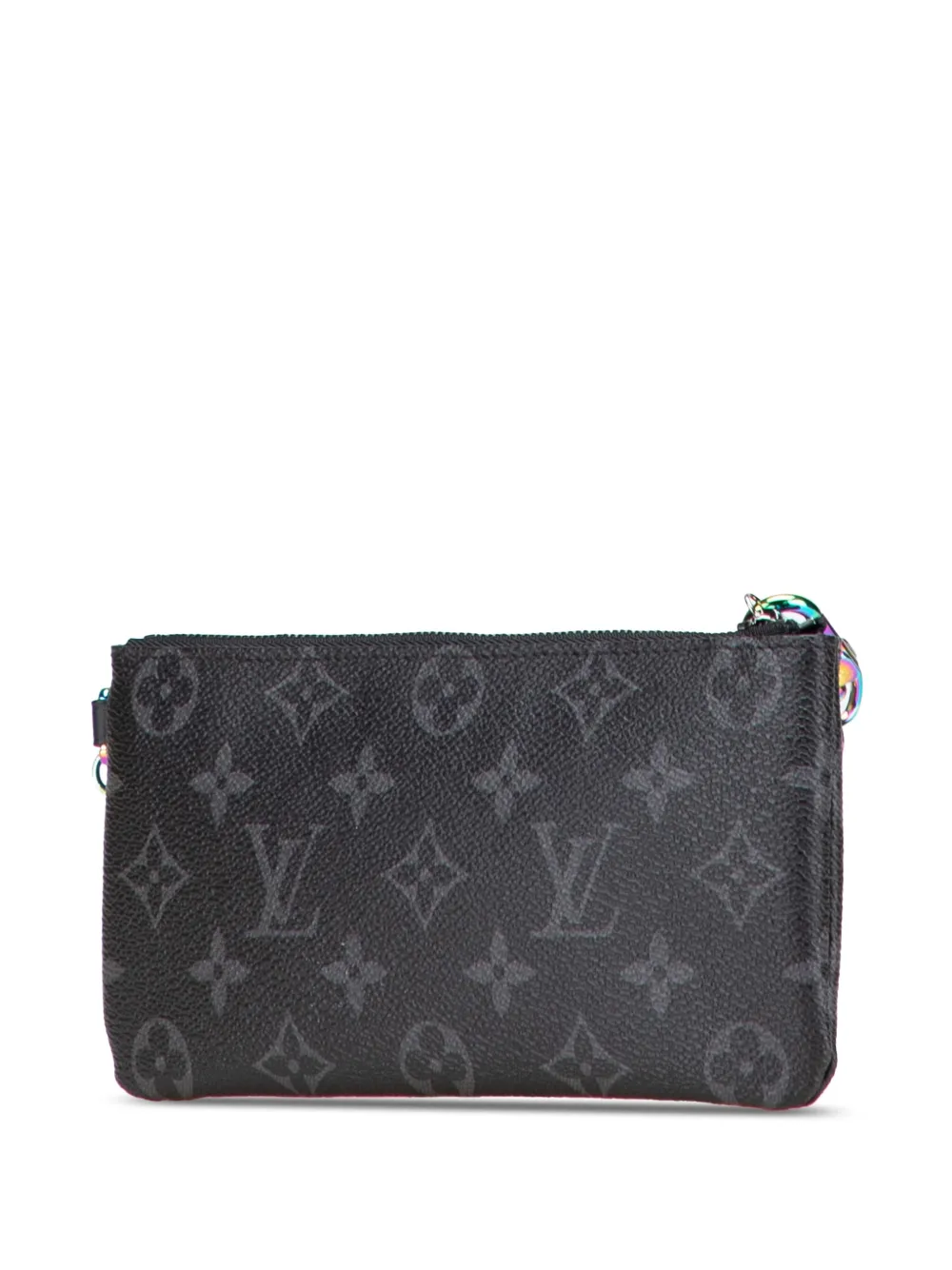 Pre-owned Louis Vuitton 2017 Monogram Eclipse Flash Fragment Iphone Case Handbag In Black