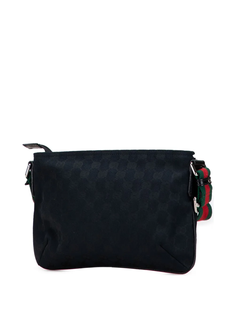 Pre-owned Gucci 2000-2015 Gg Canvas Web Crossbody Bag In Black