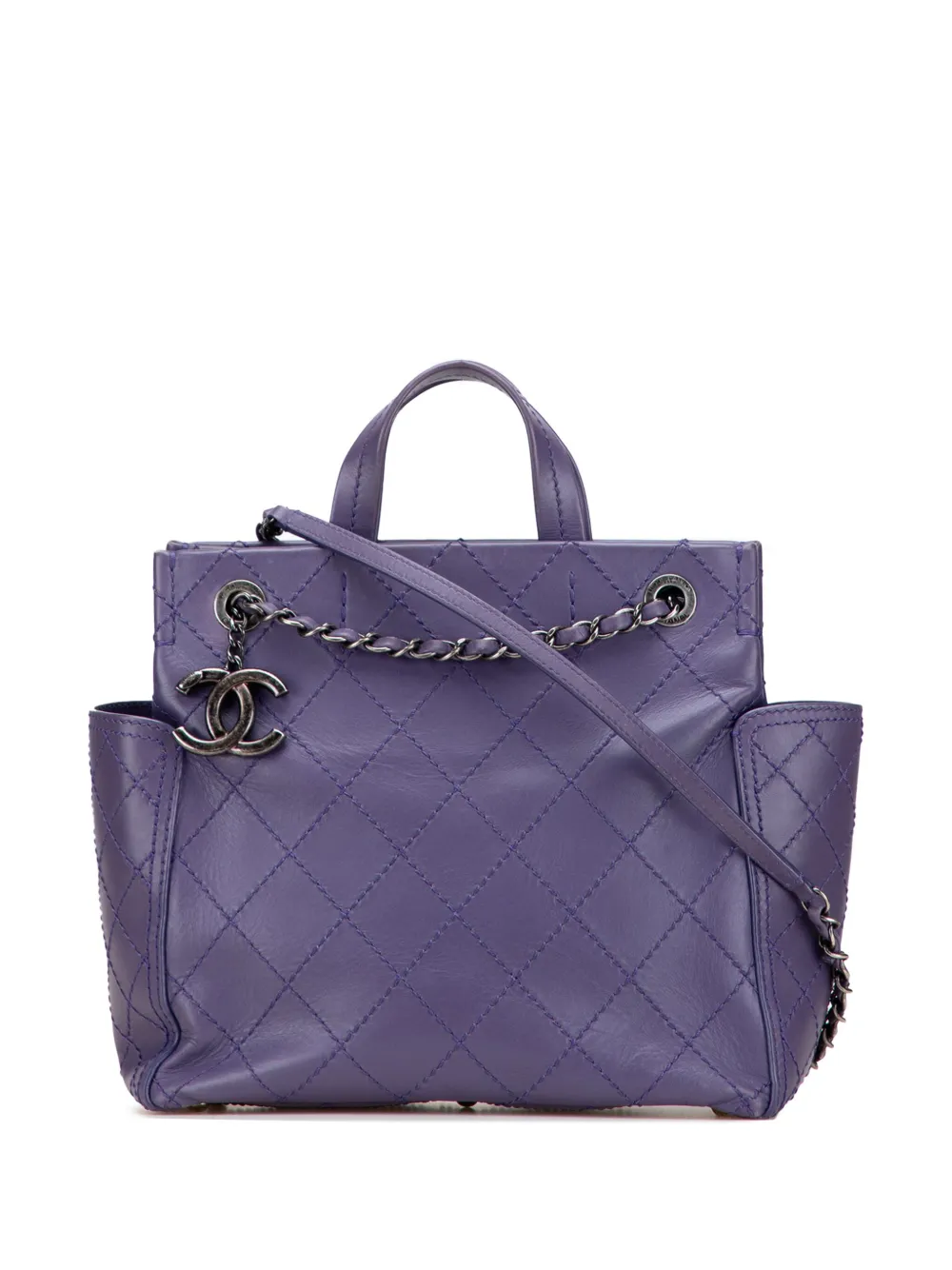 CHANEL Pre-Owned 2015-2016 Small CC Quilted Calfskin Pocket Tote CHANEL Pre-Owned 2015-2016 Small CC Quilted Calfskin Pocket Tote