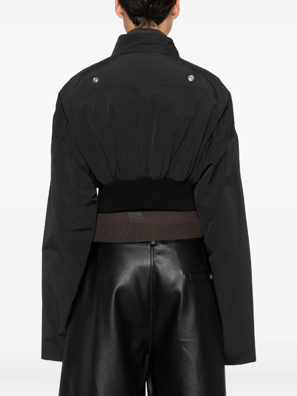 Rick Owens Double-breasted Cropped Jacket In Black