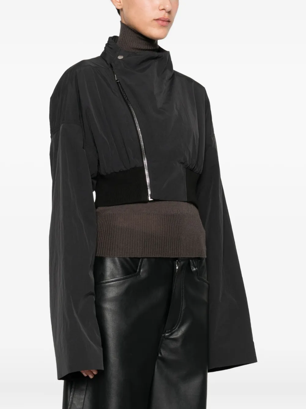 Rick Owens Double-breasted Cropped Jacket In Black