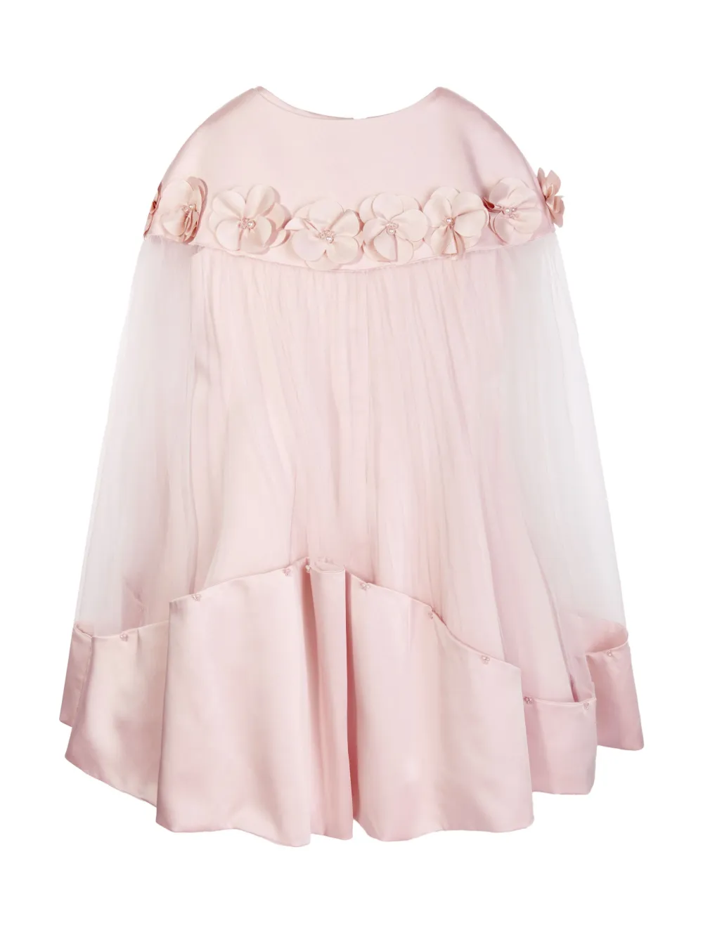 Dress & Fleur Tulen jurk verfraaid met bloemen Roze