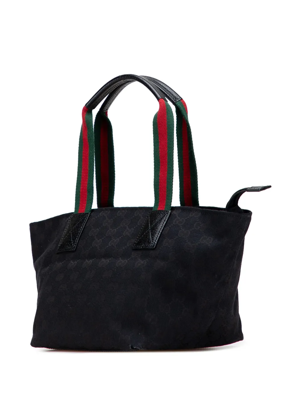 Pre-owned Gucci 2000-2015 Gg Canvas Web Handbag In Black