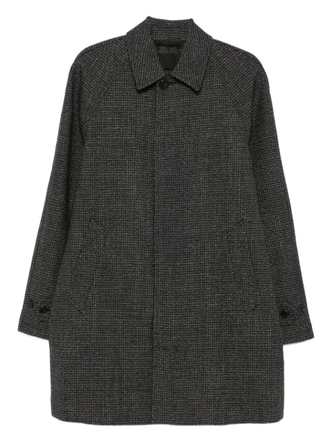 Prada check-pattern raglan-sleeve coat