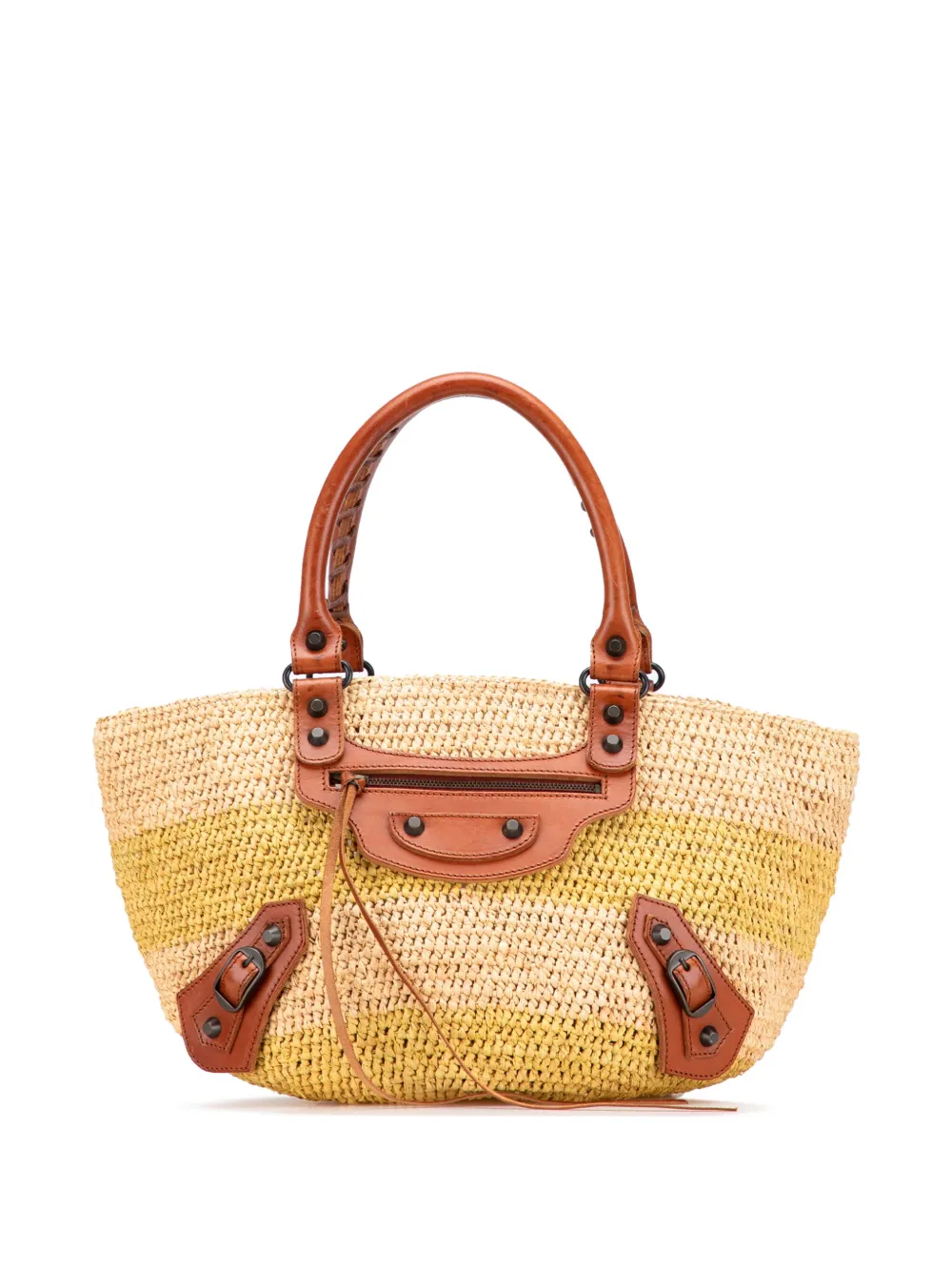 Balenciaga Pre-Owned 2005-2025 Raffia Motocross Classic Panier Basket Balenciaga Pre-Owned 2005-2025 Raffia Motocross Classic Panier Basket