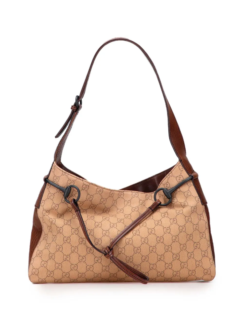 Gucci Pre-Owned 2000-2015 GG Denim Horsebit shoulder bag - ブラウン Gucci Pre-Owned 2000-2015 GG Denim Horsebit shoulder bag - ブラウン