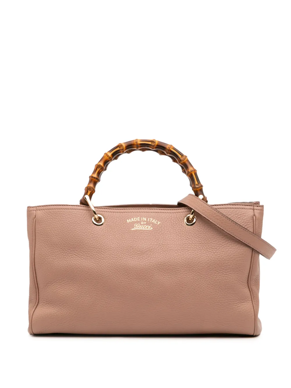 Gucci Pre-Owned 2016-2025 Medium Calfskin Bamboo Shopper satchel - ピンク Gucci Pre-Owned 2016-2025 Medium Calfskin Bamboo Shopper satchel - ピンク