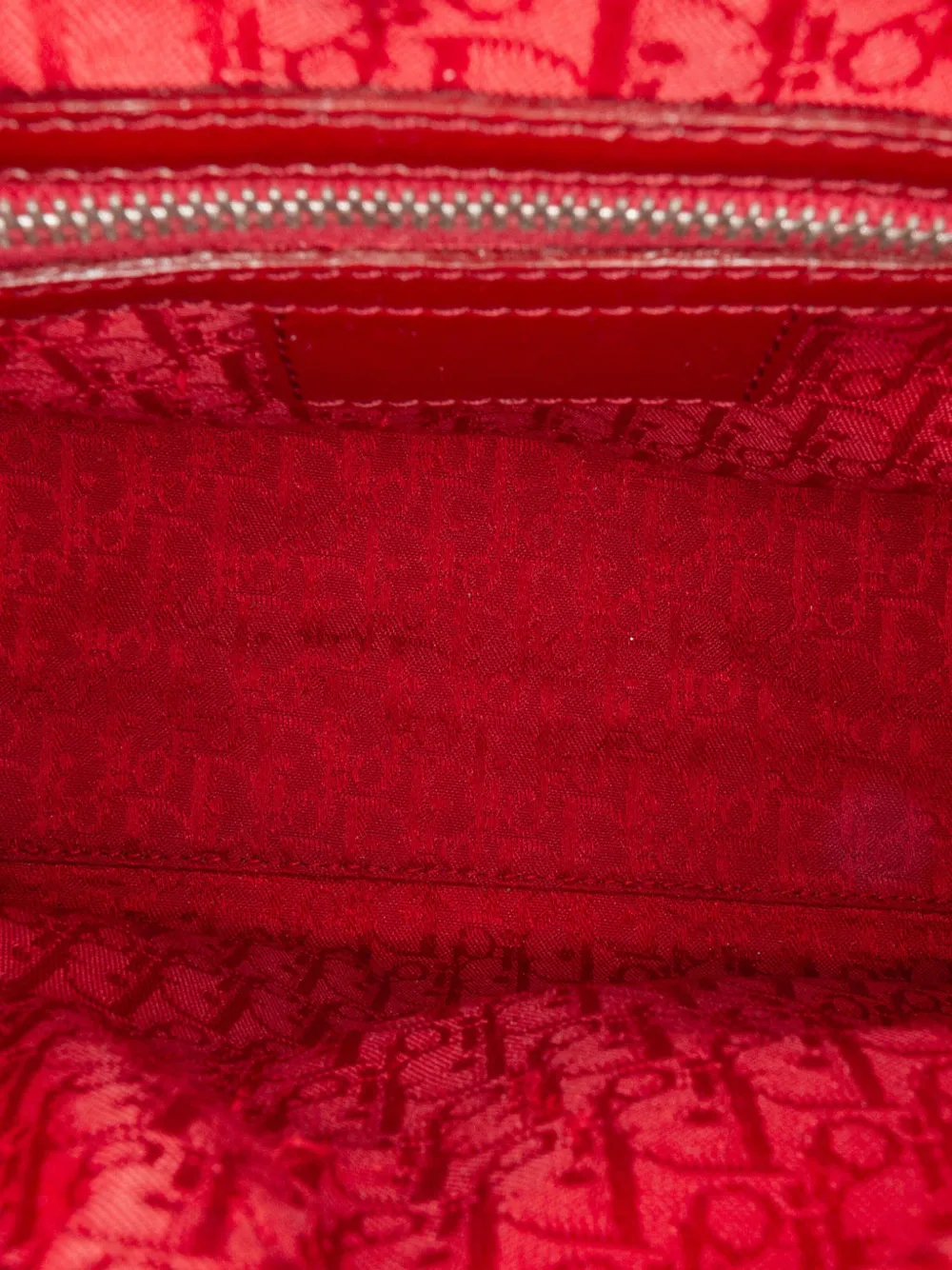 Pre-owned Dior 2011 Medium Patent Cannage Lady  Satchel In Red