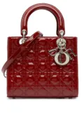 Christian Dior Pre-Owned 2011 Medium Patent Cannage Lady Dior satchel - Red