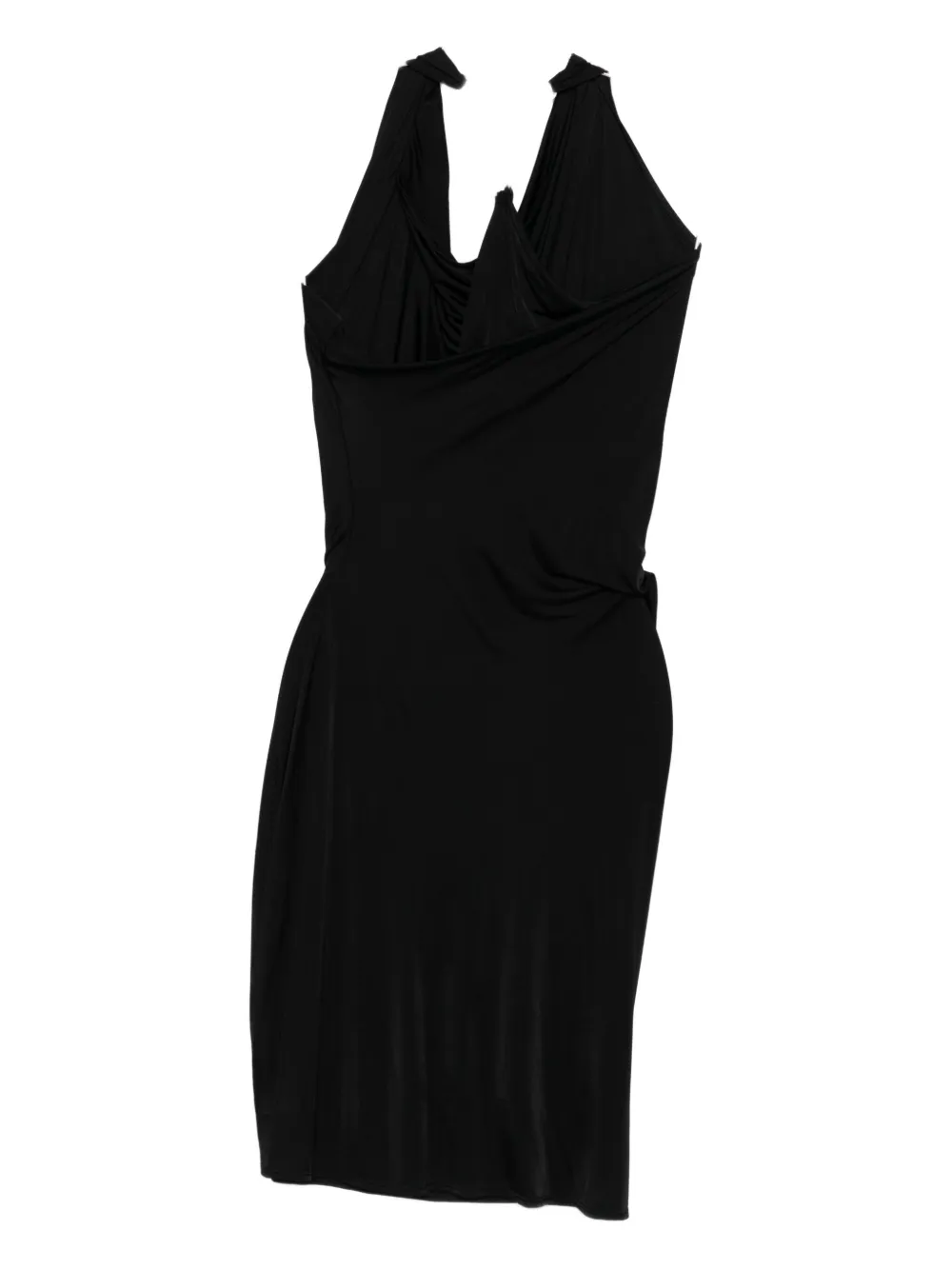 Rick Owens Lilies draped halterneck dress - Zwart