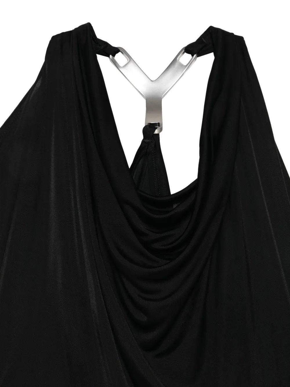 Rick Owens Lilies Gedrapeerde halterjurk Zwart