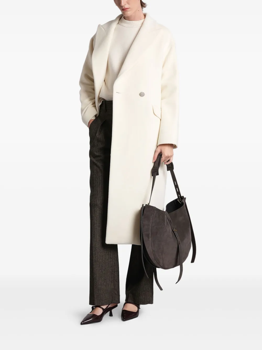 Tagliatore Double-breasted Coat In White
