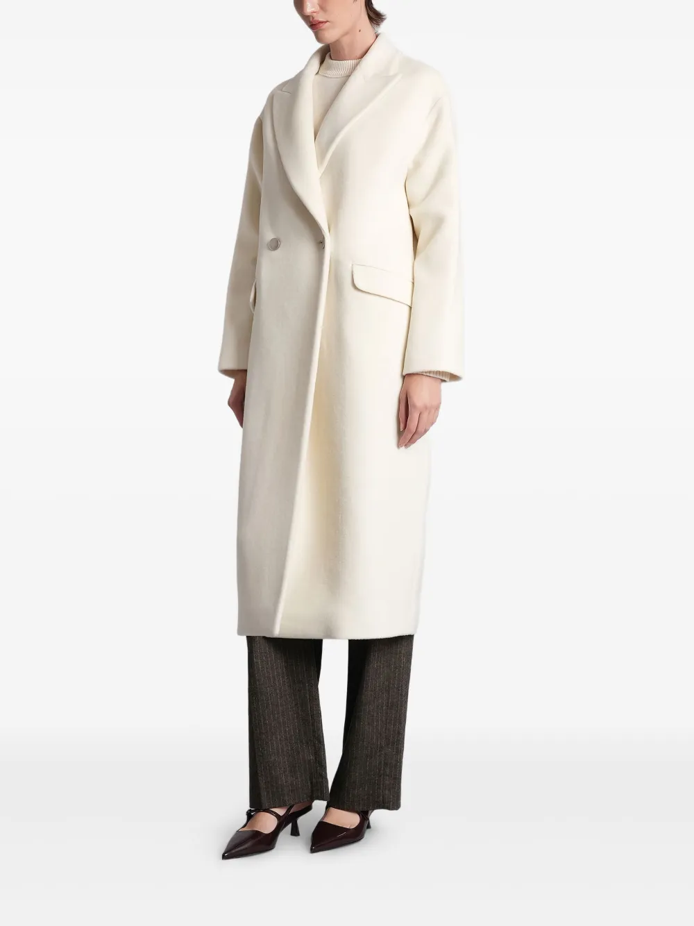 Tagliatore Double-breasted Coat In White